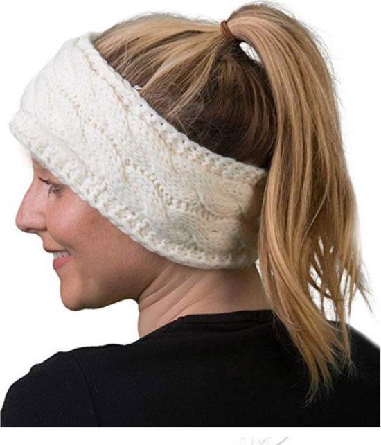 Nachtvlek Grijpen een vergoeding Warme Gebreide Hoofdband - Dames Oorwarmers Haarband - Oorwarmers hoofdband  – Wit | bol.com