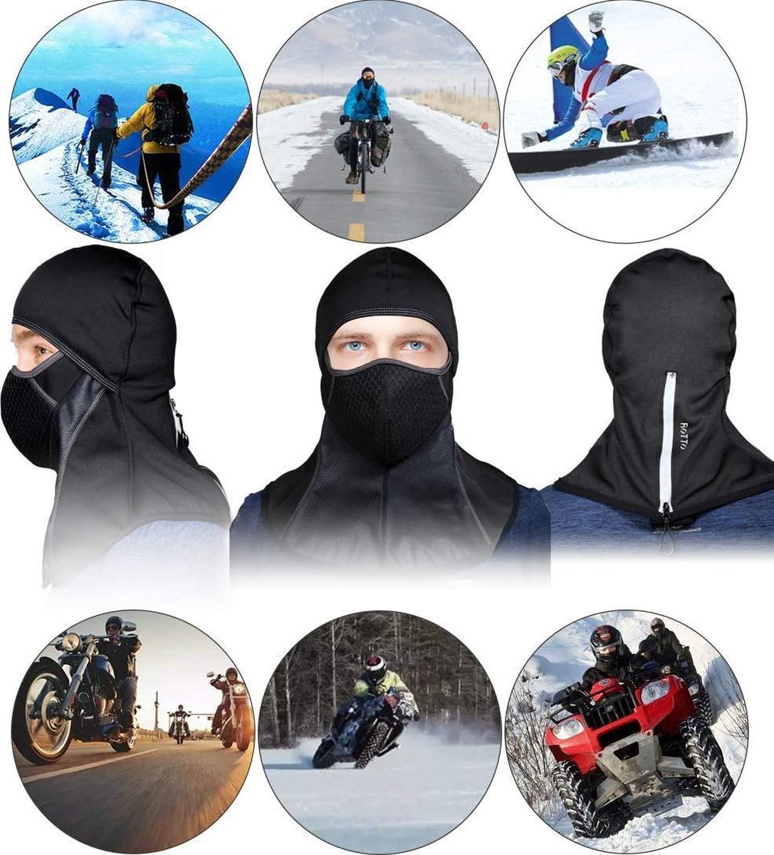 ROTTO Cagoule Moto sous Casque Masque Intégral Moto Hiver