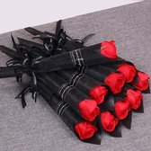5x Rode Roos Met Geur - Luxe Individuele Valentijn Verpakking - 36 Centimeter - Boeket Kunstbloemen / Rozen