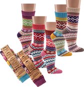 Noors katoenen sokken – Paars/Beige/Bruin - 90% katoen – 2 paar - maat 35/38