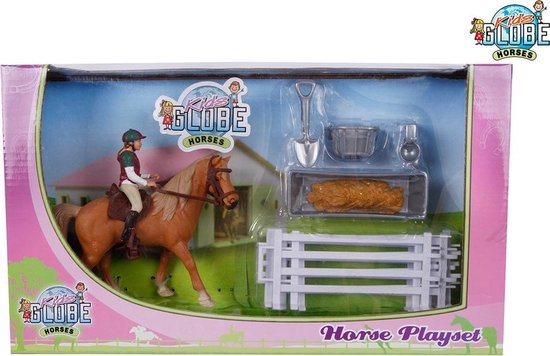 Kids Globe Paarden Speelset Paard met Ruiter + Accessoires