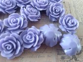 REZA | resin flower kraal | 18mm | PAARS 25 stuks D09