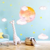 Muursticker | Slapende maan | Wanddecoratie | Muurdecoratie | Slaapkamer | Kinderkamer | Babykamer | Jongen | Meisje | Decoratie Sticker