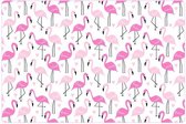 4x Placemat Pink Flamingos  | 30x45cm | anti-slip - onderlegger - tafeldecoratie - placemats roze kunststof