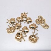 20 set goudkleurig lieveheersbeestjes bedel met ringetjes,  20x11mm, prachtig om sieraden zoals oorbellen, armband en als hanger.