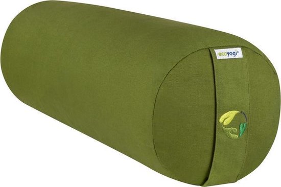 Bodhi Yoga Mini Bolster ECO | 14 cm | 100% Bio-katoen | Nekrol met boekweitschillen | Yogabolster met afneembare en wasbare hoes | Yogarol voor meditatie | Bordeaux