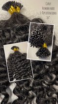 Afro Curl Microrings Extensions 35cm 3A/3B human hair 50stuks
