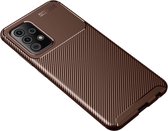 Shieldcase Samsung Galaxy A72 carbon hoesje - bruin
