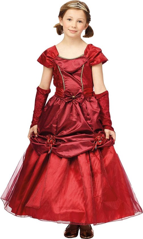 Rode  prinsessenjurk - Luxe galajurk voor kinderen - maat 140