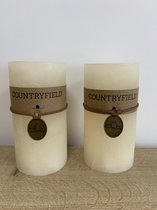 Countryfield stompkaars crème - set van 2 - Ø7 | Hoogte 14,0 cm