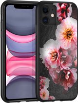 iMoshion Design voor de iPhone 11 hoesje - Bloem - Roze / Zwart