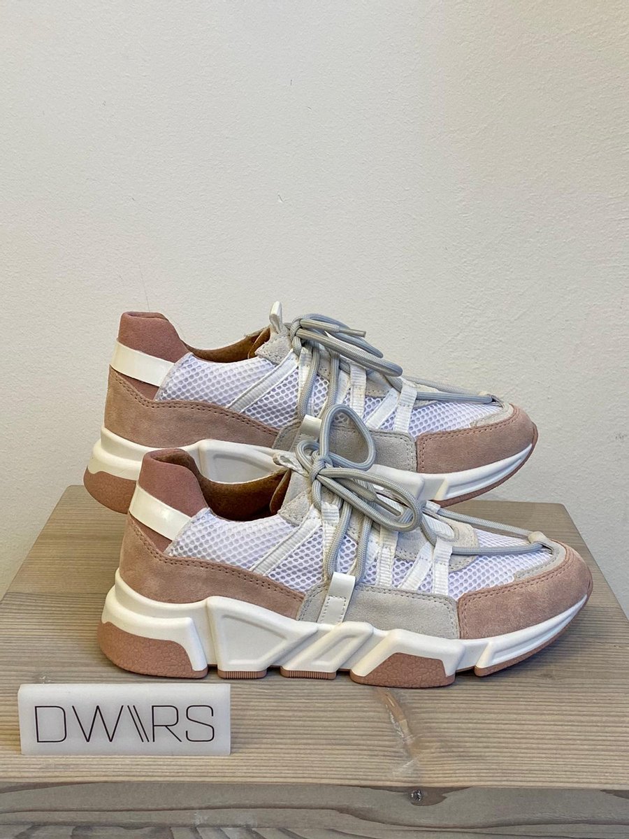DWRS Sneaker LOS ANGELES Beige-Mesh/Cognac Combi - Bormans Modeschoenen