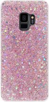 ADEL Premium Siliconen Back Cover Softcase Hoesje Geschikt voor Samsung Galaxy S9 Plus - Bling Bling Roze