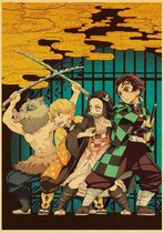 Kimetsu no Yaiba Demon Slayer Anime Collage Vintage Poster 42x30cm.