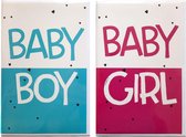 Geboorte Kaarten – BOY + GIRL - 2 Wenskaarten – 12 x 17 cm