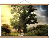 Schoolplaat – Magische Doorgang in Sprookjesboom - 90x60cm Foto op Textielposter (Wanddecoratie op Schoolplaat)