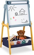Relaxdays schoolbord kinderen - magnetisch tekenbord - staand magneetbord - whiteboard