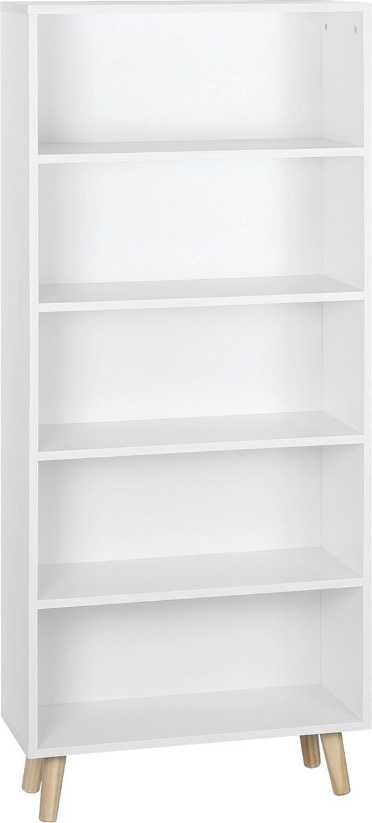 YITAHOME Boekenkast met 6 niveaus met 4 haken, houten rek en metalen frame, hoge industriële opbergrek voor woonkamer, thuiskantoor, boekenkast, rustiek bruin