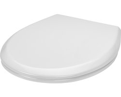 WENKO WC bril Gubbio - antibacterieel wit Duroplast - Easy-Close sluiting - Fix-Clip bevestiging in RVS - belastbaar tot 350 kg - Toiletbril - Toiletzitting