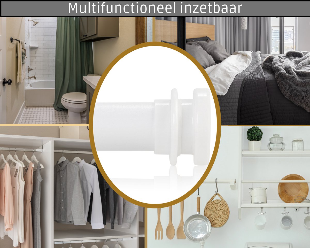 Intensions complete set uitschuifbare gordijnrail Plus wit 260-500 cm kopen? Gordijnrails