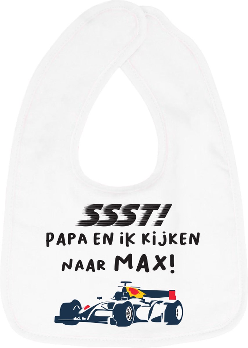 Goedkoopste Hospitrix Slabbetje met Tekst SSST! Papa en Ik kijken naar MAX Wit - Kerstcadeau - Cadeau Zwangerschap - Baby Kwijldoek - Kwijllap - Morslap - Bavette - Cadeau - Zwangerschap - Aankondiging