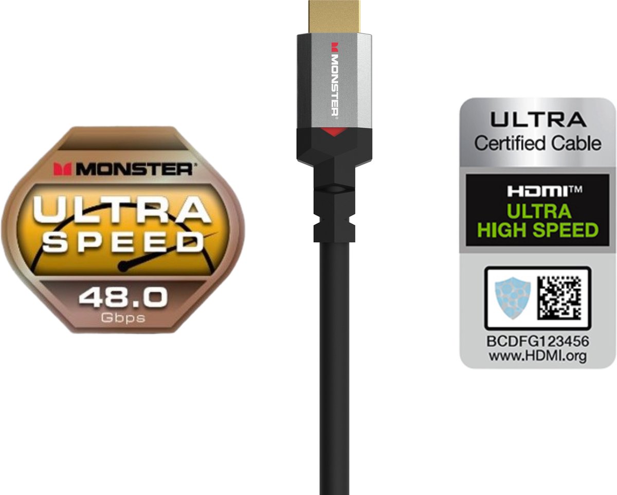 MONSTER CABLE HDMI 2.1 GAMING UHD 8K DOLBY VISION HDR 48GBPS 1,80M