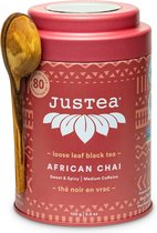 Thé chai africain - Justea - 100 grammes - 80 tasses - Thé chai africain épicé et sucré - thé cadeau - cadeau thé - cadeau thé équitable - mélange unique.