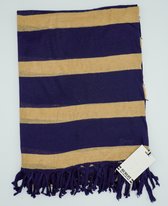 Sjaal - Hublot sjaal - Marine beige sjaal - stola - streepsjaal - bretonse sjaal - brede sjaal - kado vrouw - kado man -
