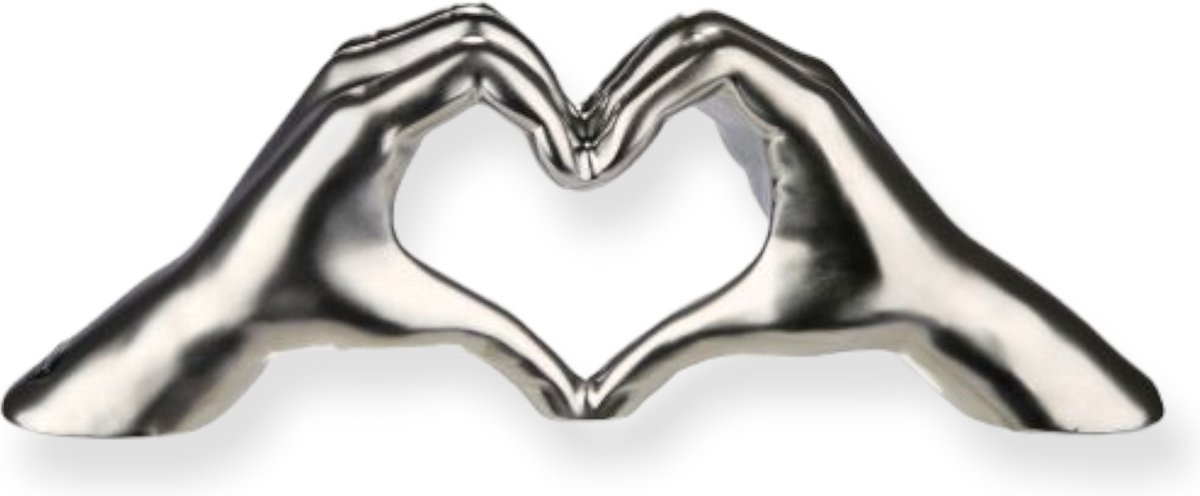 Gilde Handwerk - Heart Sign Hands - Beeld Sculptuur - zilver - Keramiek