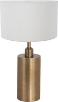 Lampe de table Steinhauer Brass - avec abat-jour blanc - 47 cm de haut - E27 - bronze