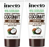 Inecto – Coconut Hair Mask - 2 pak - Natuurlijk – Kokosolie – Droog Haar