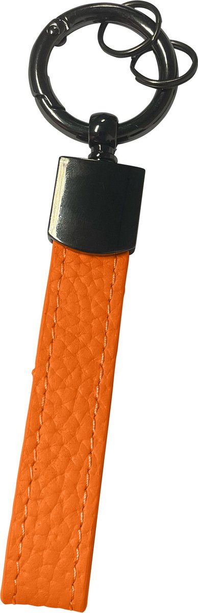 Sleutelhanger Leer met Met Sleutelhanger Ringen Sleutelhanger Auto Dik Leer Sleutelhanger - Oranje