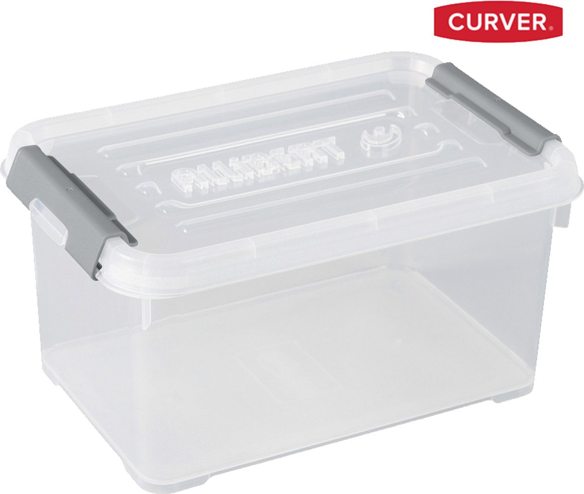 Curver Handy+ set van 5 transparante stapelbare opbergboxen 6L