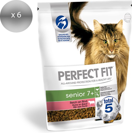 Perfect Fit Rund – Senior 7+ – Droog Kattenvoer 750 Gram X 6