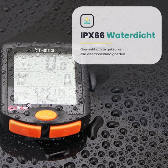 Voltano Fietscomputer Draadloos - Zwart / Oranje - Waterdicht - Overdag & Nacht Display Modus van Voltano — afbeelding 2