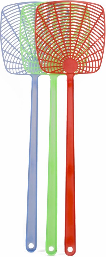 Benson Set vliegenmeppers - duurzaam - 3 stuks - rood/groen/blauw