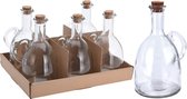 Oliefles en Azijnfles 500 ML - Olijfolie fles - Azijnset - Handvat - Olieflessen - Glas - ncl. Kurk - 2 Stuks