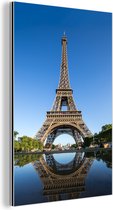 Wanddecoratie Metaal - Aluminium Schilderij Industrieel - Originele foto van de Eiffeltoren in Parijs - 100x150 cm - Dibond - Foto op aluminium - Industriële muurdecoratie - Voor de woonkamer/slaapkamer
