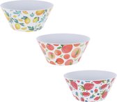 Excellent Houseware melamine sla- of serveerschaal 3500 ml Ø 25 cm met zomers fruit: sinaasappels