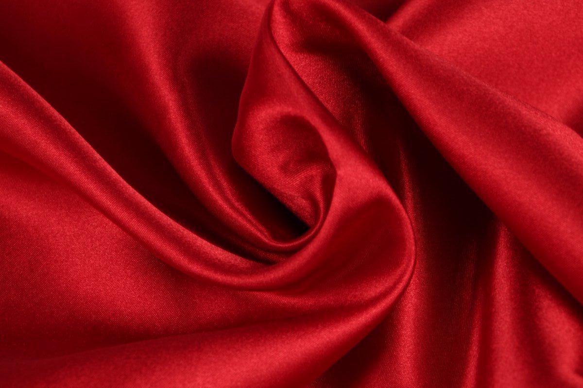 15 meter satijn stof - Rood - 100% polyester