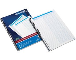 Djois Atlanta doorschrijfkasboek A4 - NL tekst - 4 kolom - 50x2 blz - carbon - FSC - 1 stuk