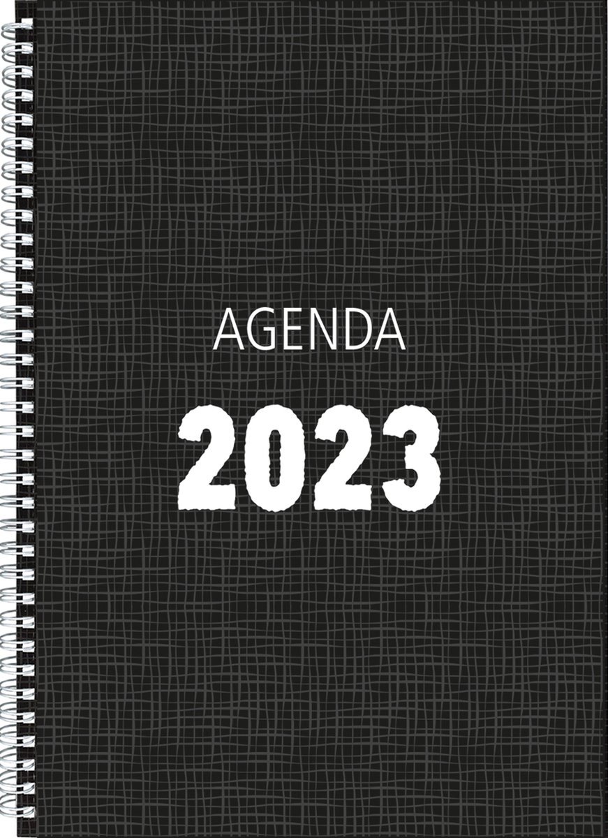 MGPcards - Bureau-agenda 2023 - A4 - Ringband - Spiraal - 7d/2p - Zwart