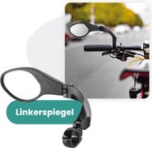 Voltano Fietsspiegel Links Draaibaar - Zwart - 9CM - E-bike Fiets spiegel - 360° Verstelbaar