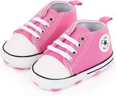 Baby Schoenen - Pasgeboren Babyschoenen - Eerste Baby Schoentjes 0-6 maanden - Zachte Zool Antislip - Baby slofjes 11cm - Roze