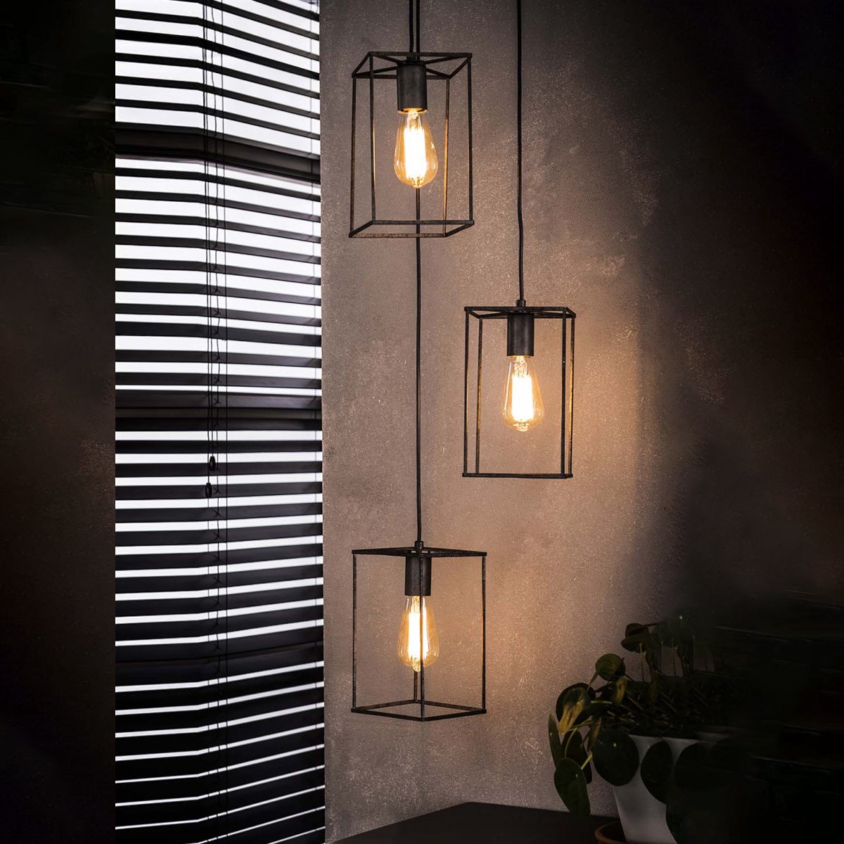 Industriële Hanglamp 'Cubic' 3-lamps | bol.com