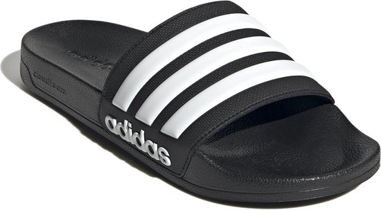 hier Publicatie pijn Adidas slippers Adilette tekst - UK 4 (maat 37) - zwart/wit | bol.com