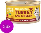 Edgard&Cooper Adult Chunks 85 g - Kattenvoer - 36 x Kalkoen&Kip