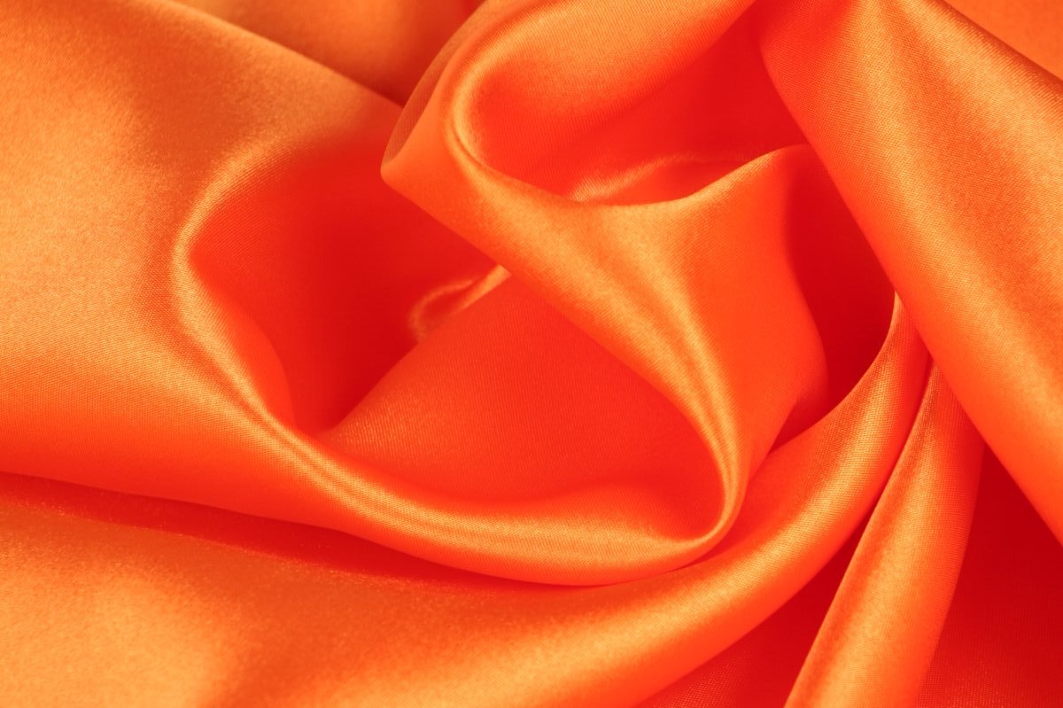 15 meter satijn stof - Oranje - 100% polyester