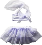 Maat 122 Bikini zwemkleding wit stippen print tulle rok badkleding voor baby en kind zwem kleding witte tule