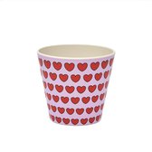 Quy Cup - 90ml Ecologische Reis Beker - Espressobeker “Love" met Zwarte Siliconen deksel